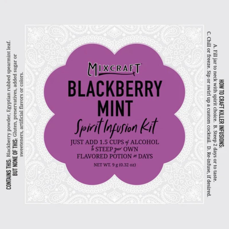 MixCraft Spirit Infusion Kit - Premium Craft Cocktail & Mocktail Mixer, Glass Bottle, Collapsible Funnel, Flavor Pouch & Recipe, Blackberry Mint - Image 5